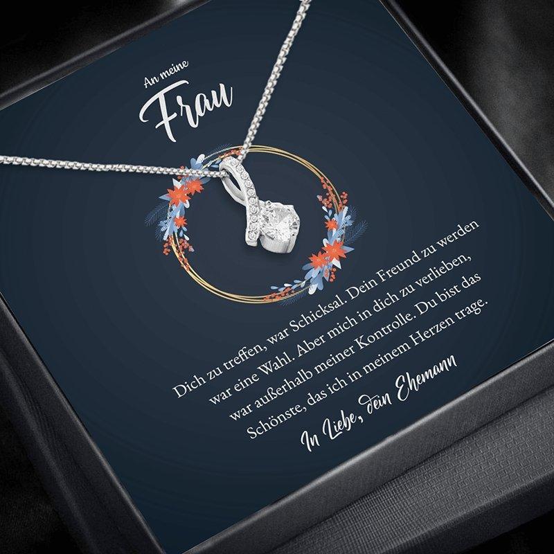 Fernweeh™ Halskette für Ehefrau "Mein Glück ist in dir"