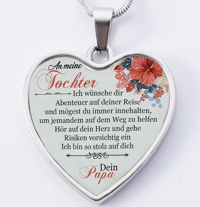 Fernweeh™ Halskette vom Vater an die Tochter "Schöner Blumenstrauß für Tochter"