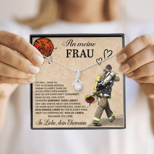 Fernweeh™ Halskette für Ehefrau "Meine Feuerwehrfrau"