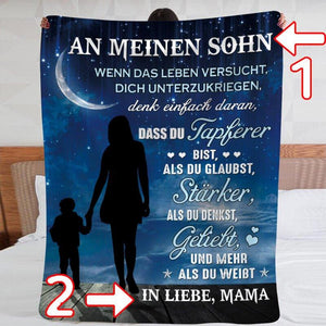 Fernweeh™ Decke von Mutter zu Sohn - "Meine überirdische Liebe"