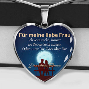Fernweeh™ Halskette von Mann zu Frau "Ich liebe zum Mond und zurück"