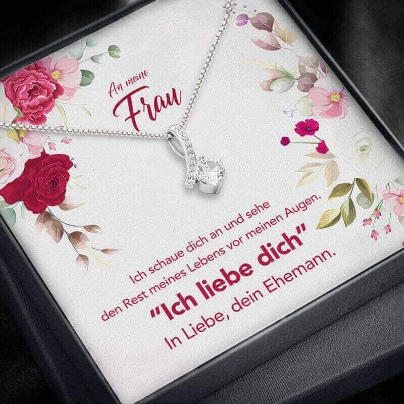 Fernweeh™ Halskette für Ehefrau "Die Zärtlichkeit meiner Liebe zu dir"
