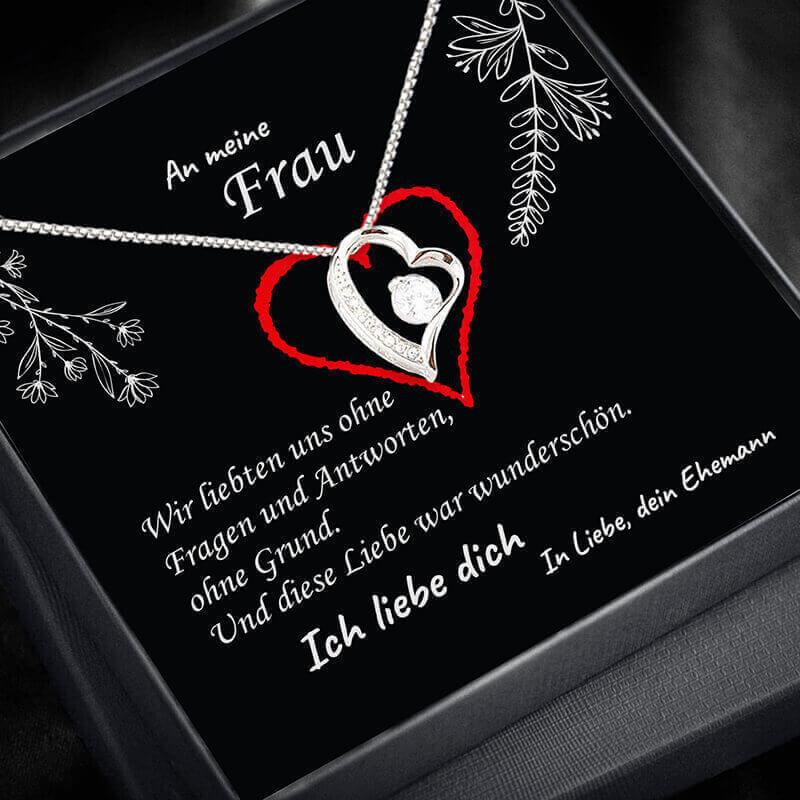 Fernweeh™ Halskette für Ehefrau "Liebe ohne Grenzen"